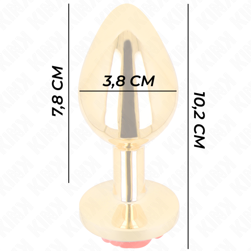 KINK - PLUG ANAL OURO ROSA VERMELHO TAMANHO L - Image 4